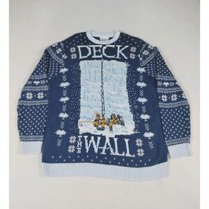 Game‎ Of Thrones Ugly Christmas Sweater Unisex XL Multicolored Deck The Hall